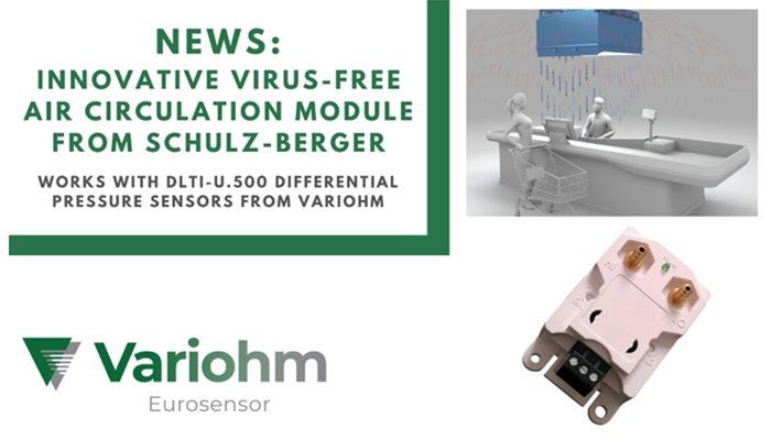 Innovative virus-free air circulation module from Schulz-Berger works with DLTI-U.500 differential pressure sensors from Variohm