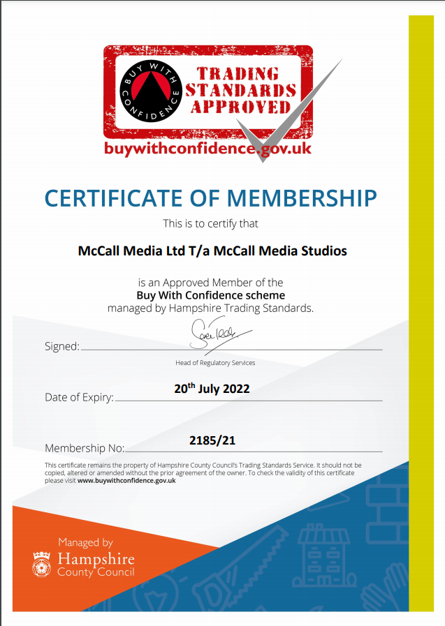 McCall Media Ltd is Proud to be a Buy With Confidence Approved Business 