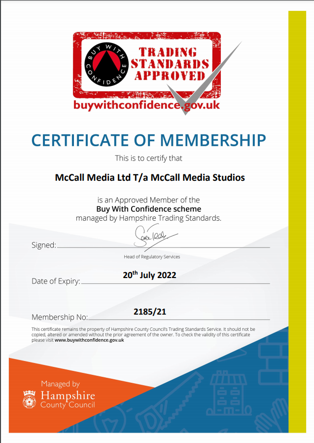 McCall Media Ltd is Proud to be a Buy With Confidence Approved Business