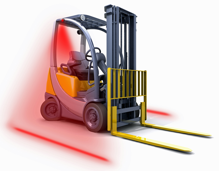 Red “Safety Zone” Lighting for Forklifts Enhance Staff Safety