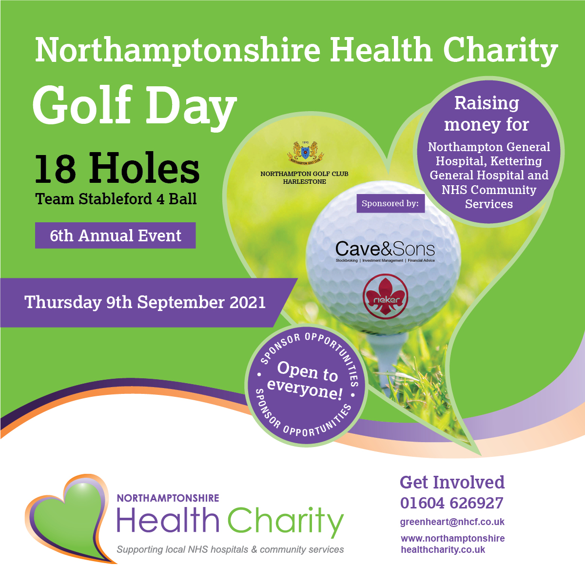 Join our 6th annual charity golf day on 9th September raising funds for both NGH and KGH.