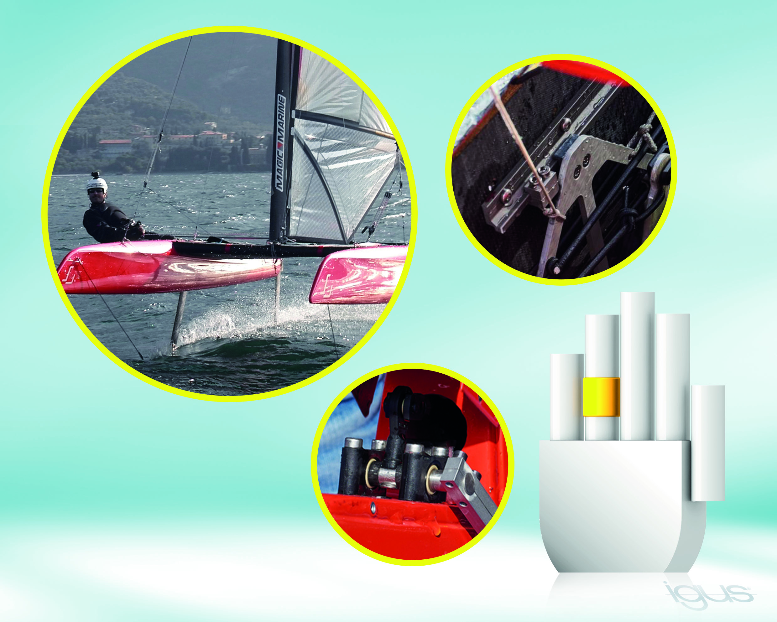 Lightweight lubrication-free iglidur plain bearings make catamarans fly