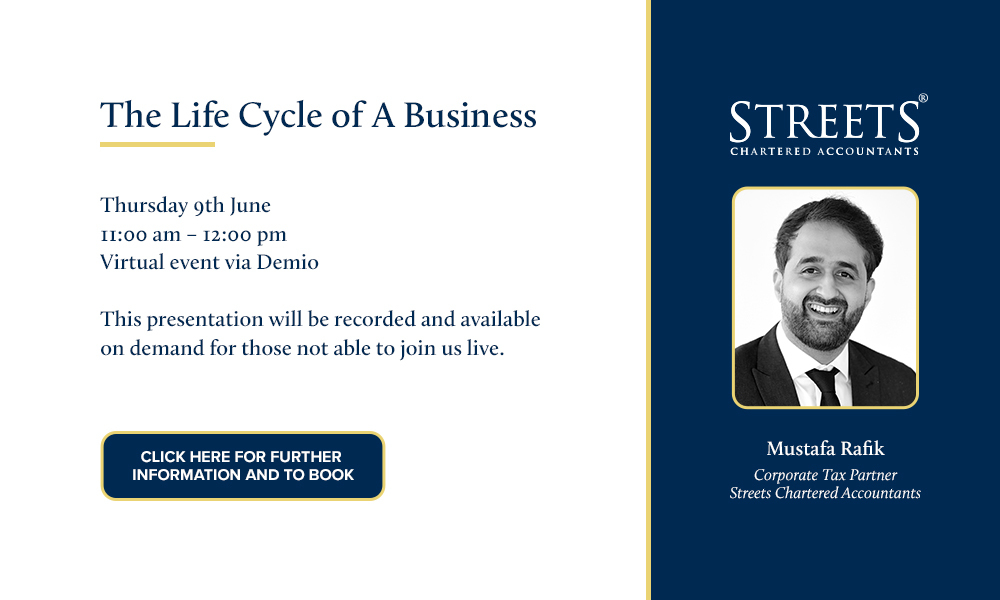Streets Chartered Accountants host a special webinar ‘The Life Cycle of a Business’