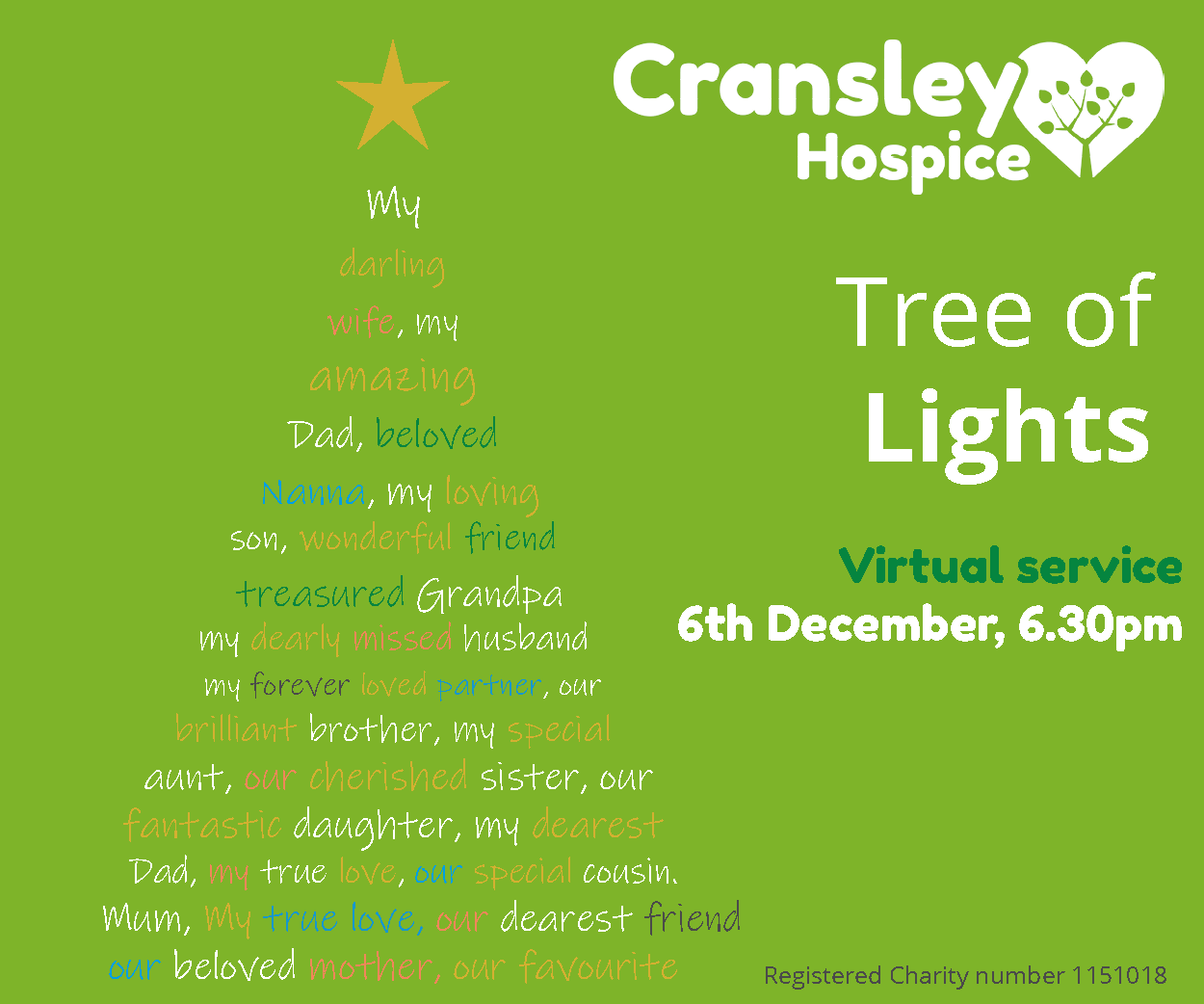 Cransley Hospice invite everyone to remember loved ones in virtual Tree of Lights ceremony